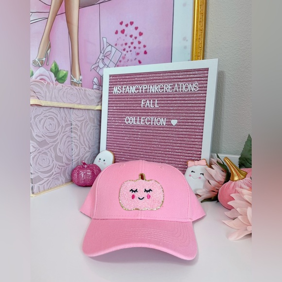 Pink Halloween Custom Ghost Pumpkin Pink Hats - Picture 4 of 5